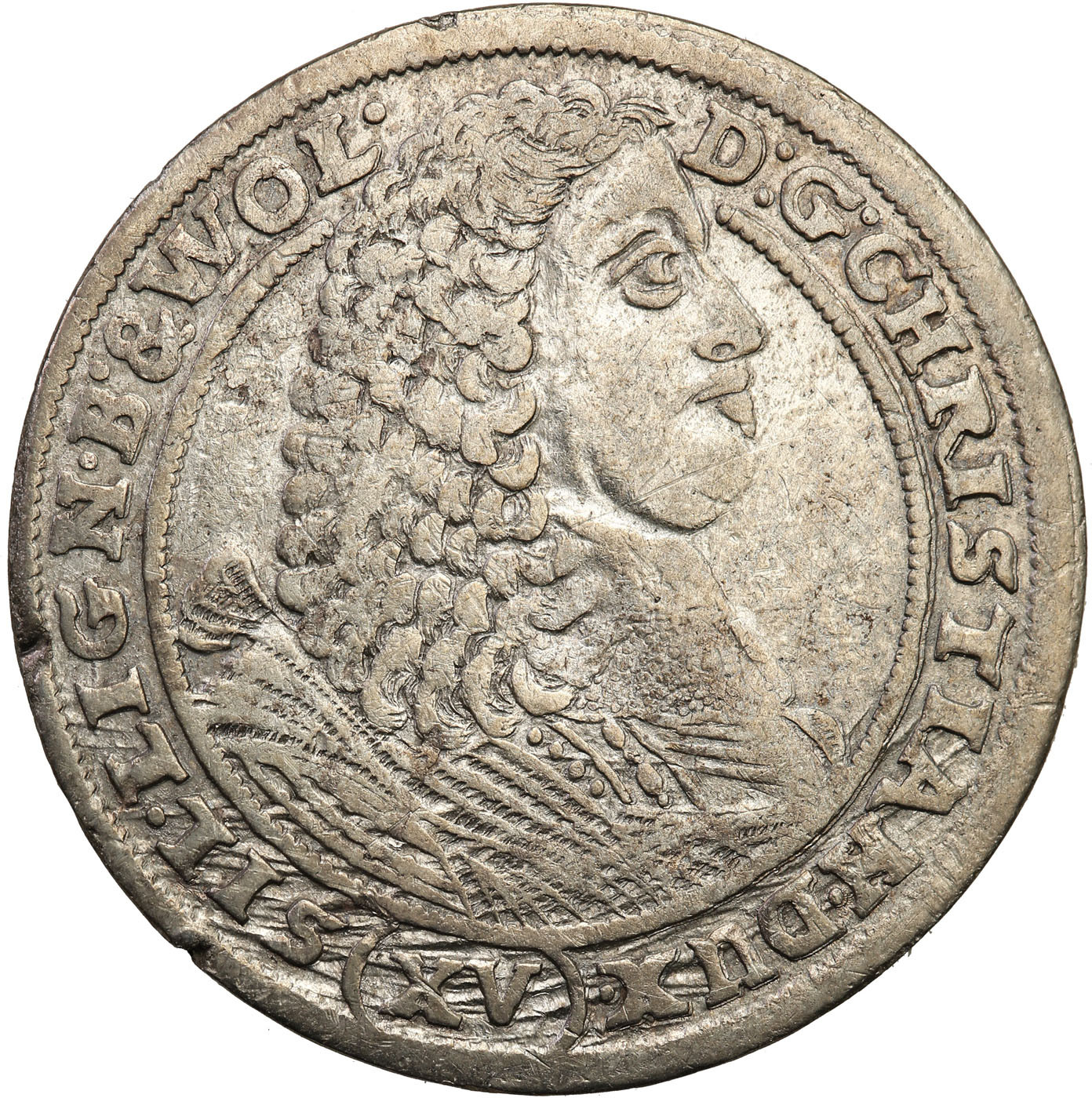 Śląsk, księstwo legnicko-brzesko-wołowskie. Krystian Wołowski. 15 krajcarów 1660, Brzeg – WOL